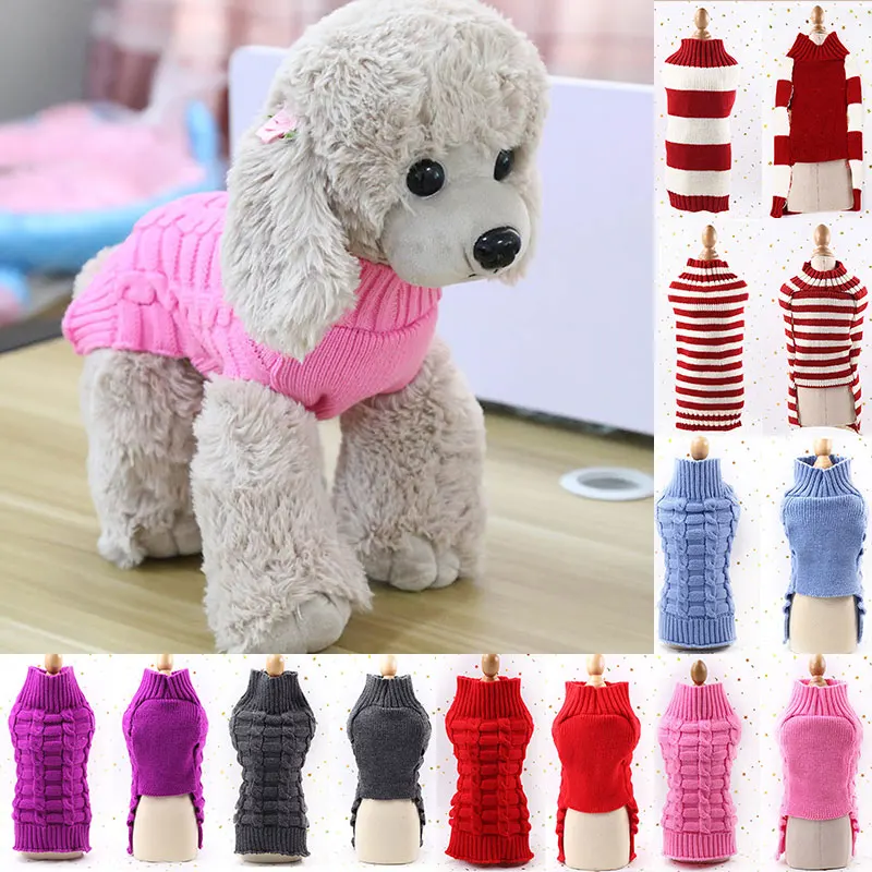 

1 PC Cute Pet Dog Cat Knitwear Warm Puppy Doggie Coat Sweater Clothes Outfit Outdoor For Small Dogs Pet Products Supplies