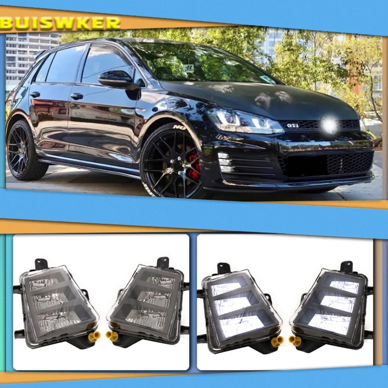 LED Front Fog Light DRL Fog Lamp For Volkswagen VW Golf 7 A7 MK7 GTI