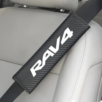 

2pcs/set Carbon fiber Seat belt Shoulder Pads covers emblems for Toyota RAV4 RAV 4 2013 2014 2015 2016 2017 Car-styling