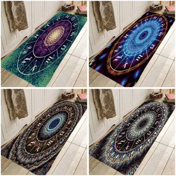 

Weltexhome Mandala Mat Bohemia Rug Hallway Carpets India Mandala Boho Rugs Carpets Hipi Doormat For Kitchen Bathroom Anti-Slip