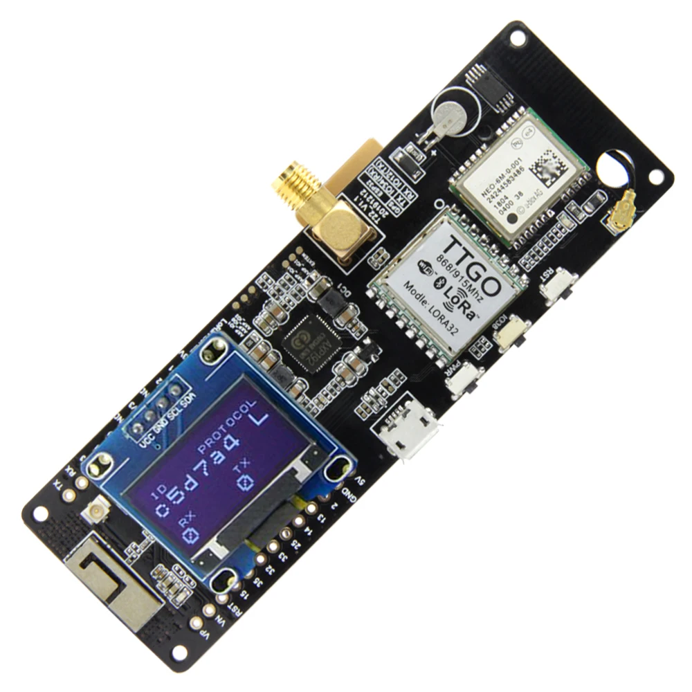 TTGO T Beam V1.1 ESP32 433/868/915/923 МГц Wi Fi Bluetooth модуль GPS SMA 18650 Держатель батареи с OLED|Печатные