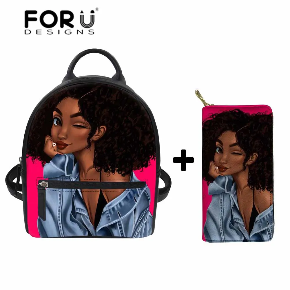 FORUDESIGNS 2 шт./компл. женские рюкзаки для черного искусства школьный рюкзак девочек