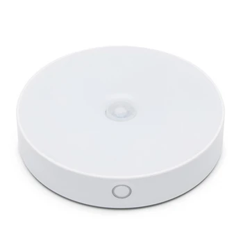 

CLAITE 6 LED USB Rechargeable PIR Motion Sensor Light Control LED Night Lamp Magnet Wall Light Warm White for Cabinet Bedside