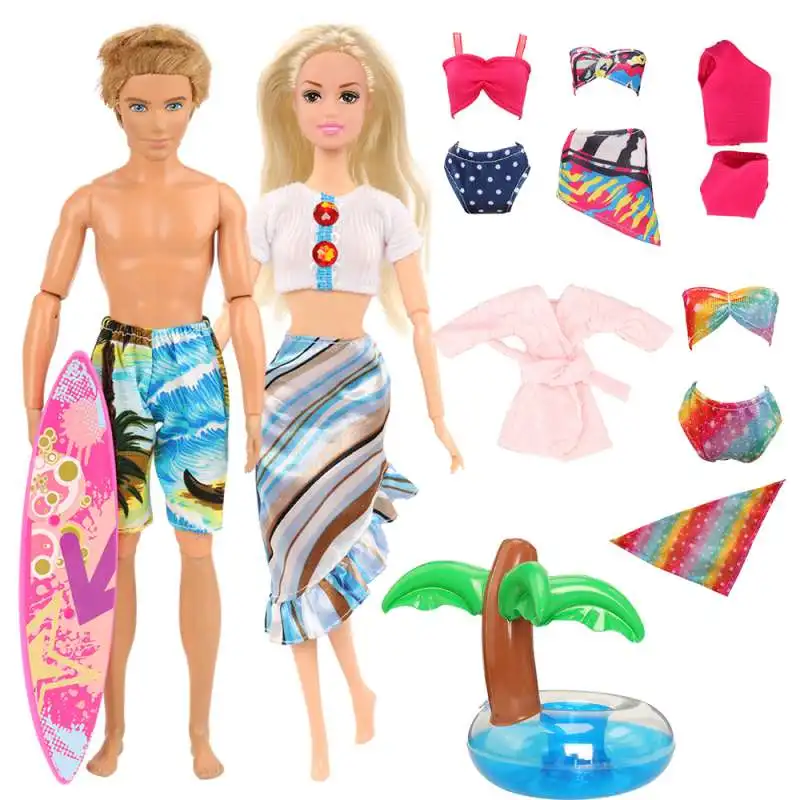 Ken Clothes Doll Accessories Skateboard Rings Kids Toys Summer Skirt