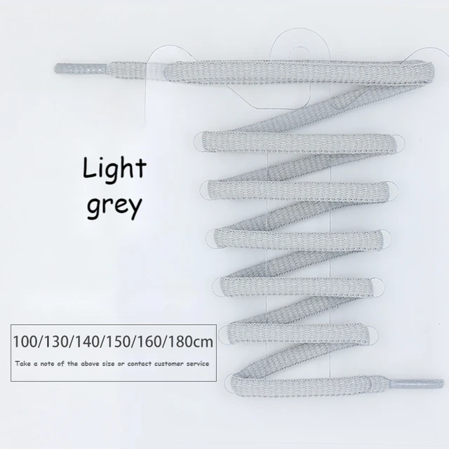 Oval Shoe laces 24 Color Half Round Athletic ShoeLaces for Sport/Running Shoes Shoe Strings 100/120/140/160/180cm Shoelace Light gray