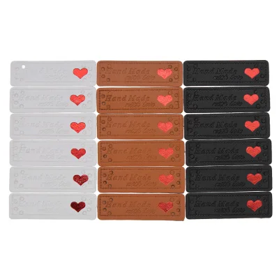 Mixed Color 18PCS 18/20 штук ручной работы с любовным письмом искусственная кожа лейблы ярлыки для собственноручных ремесло принадлежности для одежды/сумок - Цвет: Mixed Color 18PCS