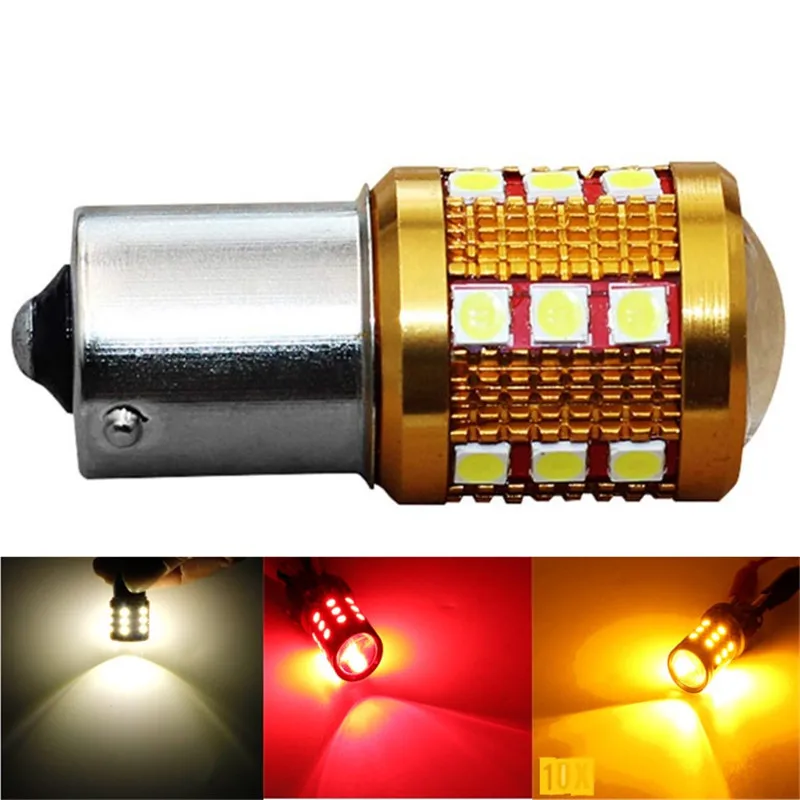 Пара BAU15S BA15S 1157 1156 BAU15S 3030 24SMD красный желтый белый для автомобиля стоп-сигнал поворота светодиодный свет лампы Play& Plug
