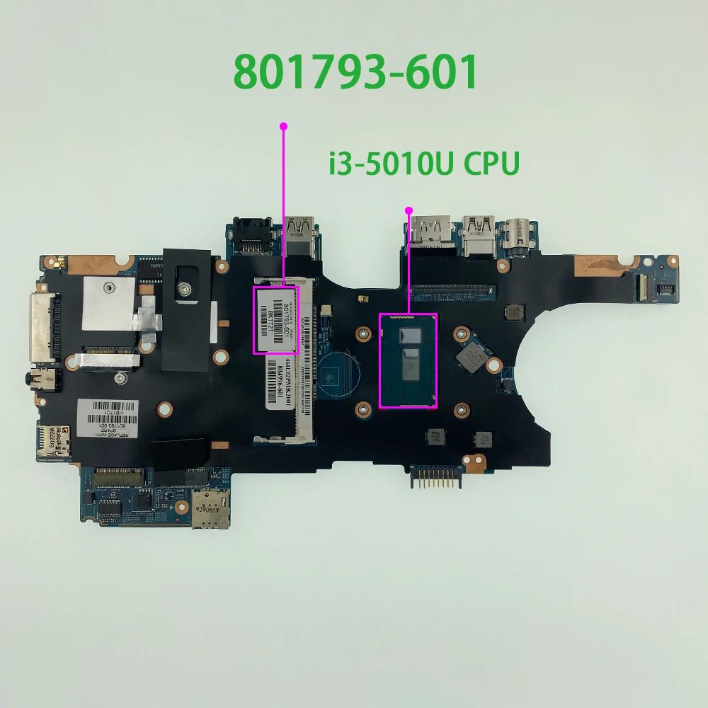 

Натуральная 801793-601 801793-001 801793-501 UMA w i3-5010U материнская плата с процессором для ноутбука материнская плата для HP EliteBook 810 G3 ноутбук ПК