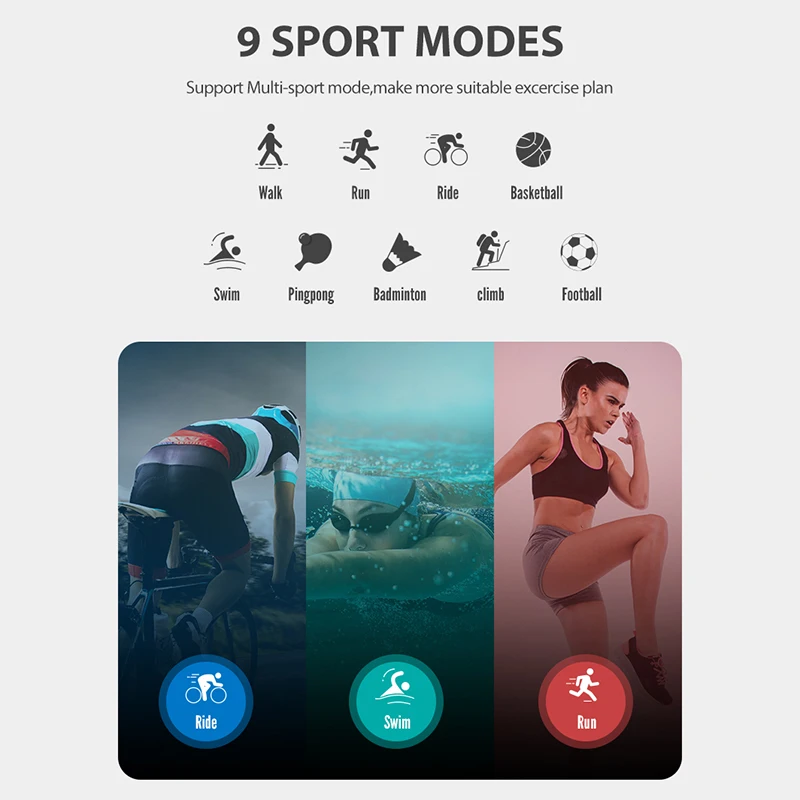 Водонепроницаемый смарт браслет K1 с пульсометром мужские и женские Смарт часы