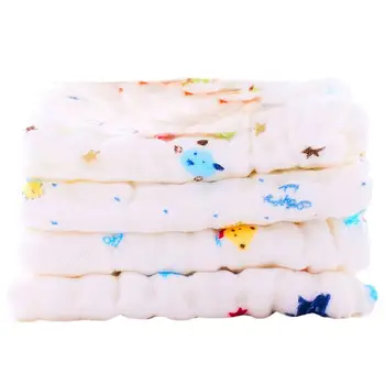 

4pcs Nursing Towel Six Layer Pure Cotton Gauze Feeding Towel Versatile Handkerchief Facecloth Kerchief Assorted Color