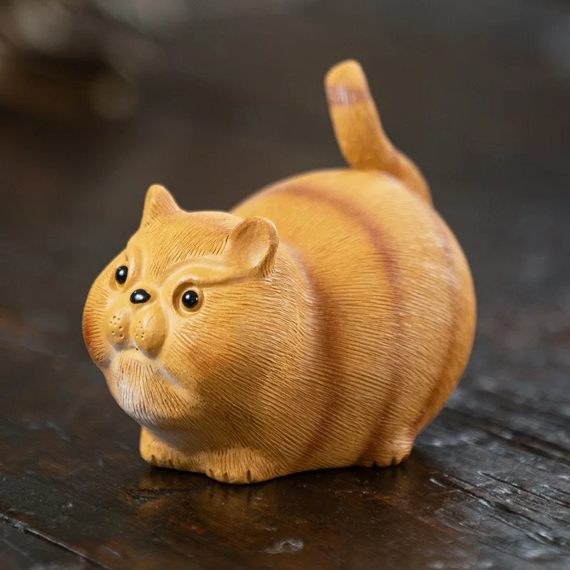 Tanio Chiński Yixing rzeźba purpurowa glina herbata zwierzę ładny kot sklep