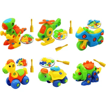 

DIY Nut Disassembly Building Block Toys Baby Early Learning Education 3D Screw Nut Puzzle Engineering Truck Airplane Toy Model