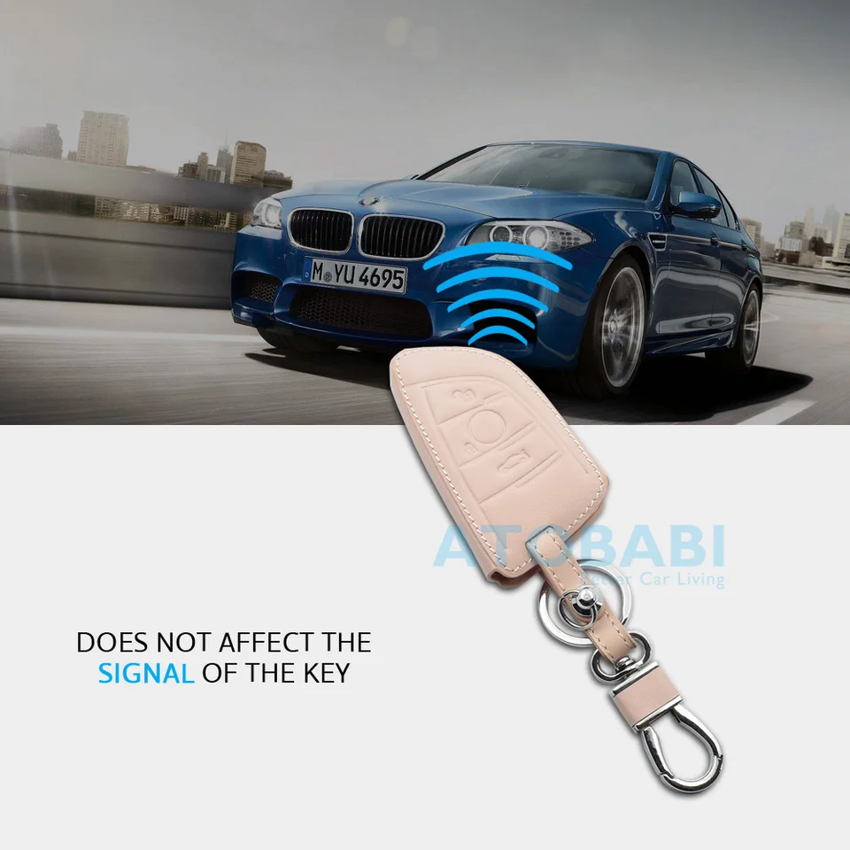 Leather Car Key Case For Bmw 1 2 5 Series 218i X1 F48 X5 X6 F15 3 Buttons Smart Remote Control Fob Cover Keychain Protection Bag Key Case For Car Aliexpress