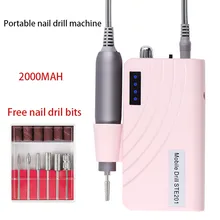 1 Набор сверлильный станок для дизайна ногтей, электрические маникюрные инструменты с вилкой EU/US 30000 скорость, аккумулятор 2000 мАч, портативные сверла для ногтей MZ219