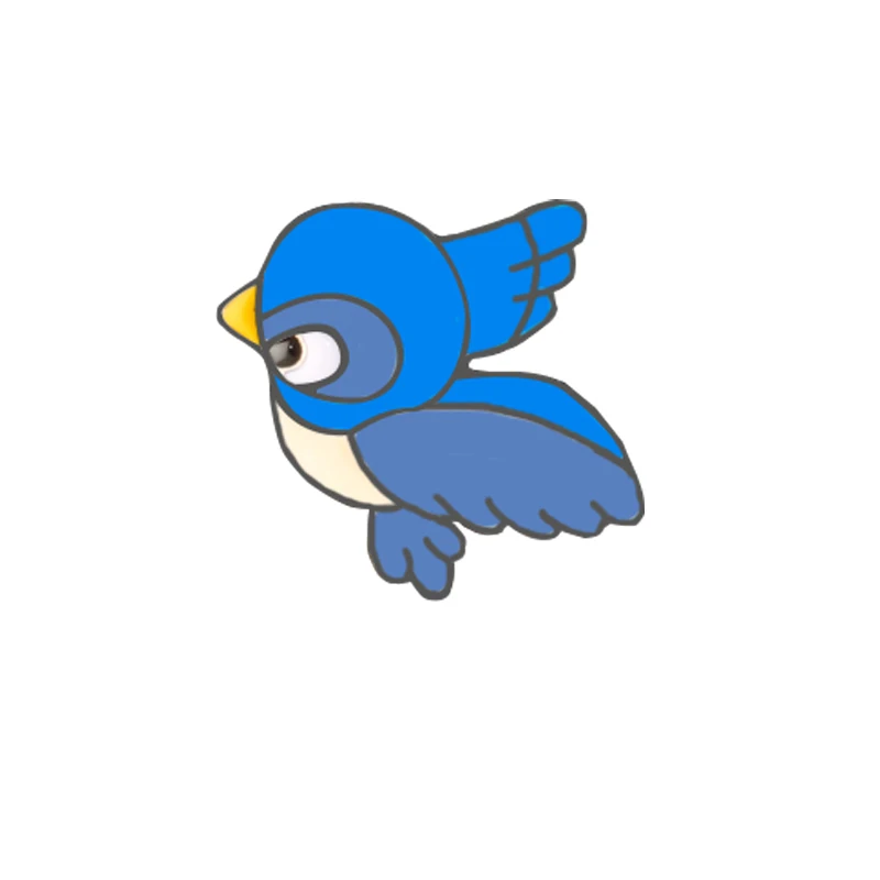 Bird 3 Cute Blue Birds Cartoon Fruits Brooch Banana Cherry Peach Enamel Pin Women Jackets Lapel Pins Hat Kids Bag Metal Badges Jewelry - Окраска металла: Bird 3