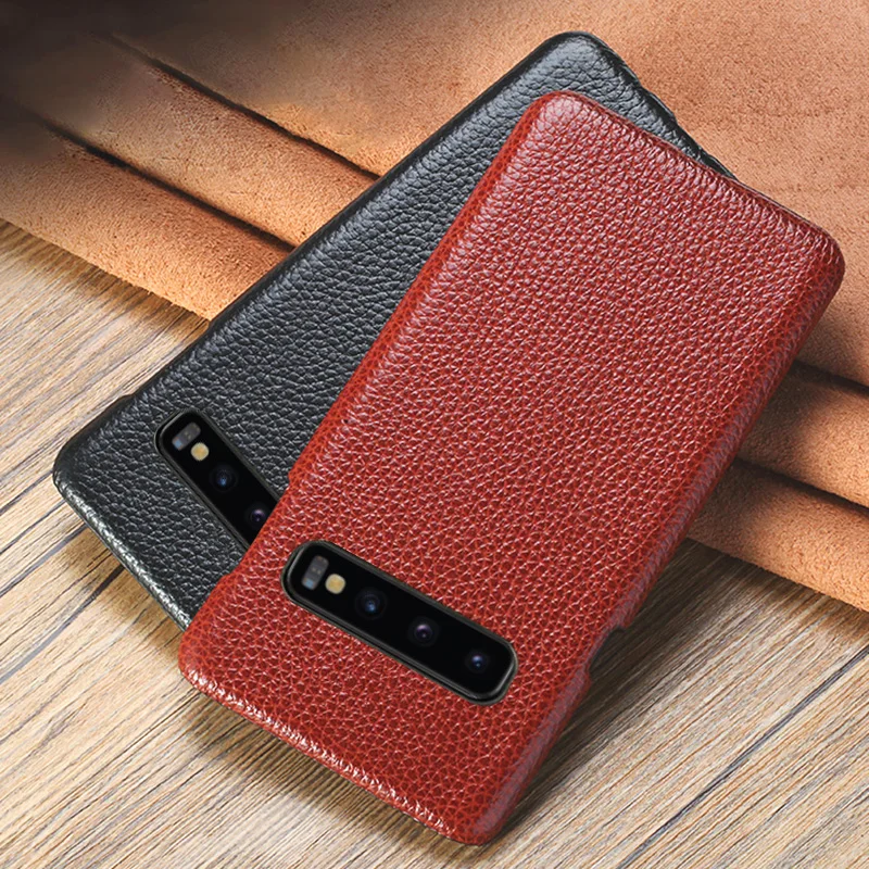 Чехол для телефона samsung Galaxy A50 A70 S7 S8 S9 S10 Plus Note 8 9 10 кожаный чехол с текстурой личи A30