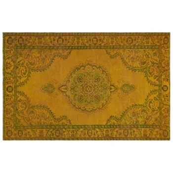 

Handmade Yellow Vintage Overdyed Turkish Area Rug 190x290 Cm-6'3''X9'6''