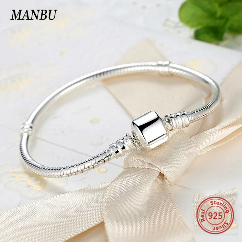 ManBu 925 стерлингового серебра браслеты на запястье браслет "Змейка" для женщин, платье для женщин, роскошные ювелирные браслеты аксессуары