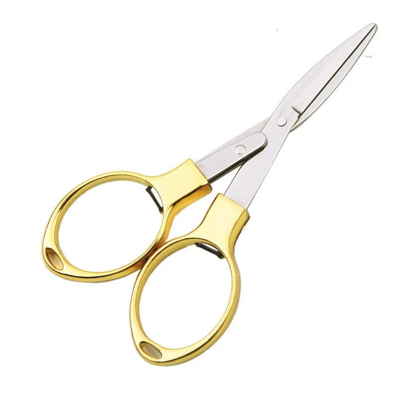 HS Tools Stainless Steel Scissors Anti-Rust Folding Scissors Glasses-Shaped Mini Shear for Home and Travel Use