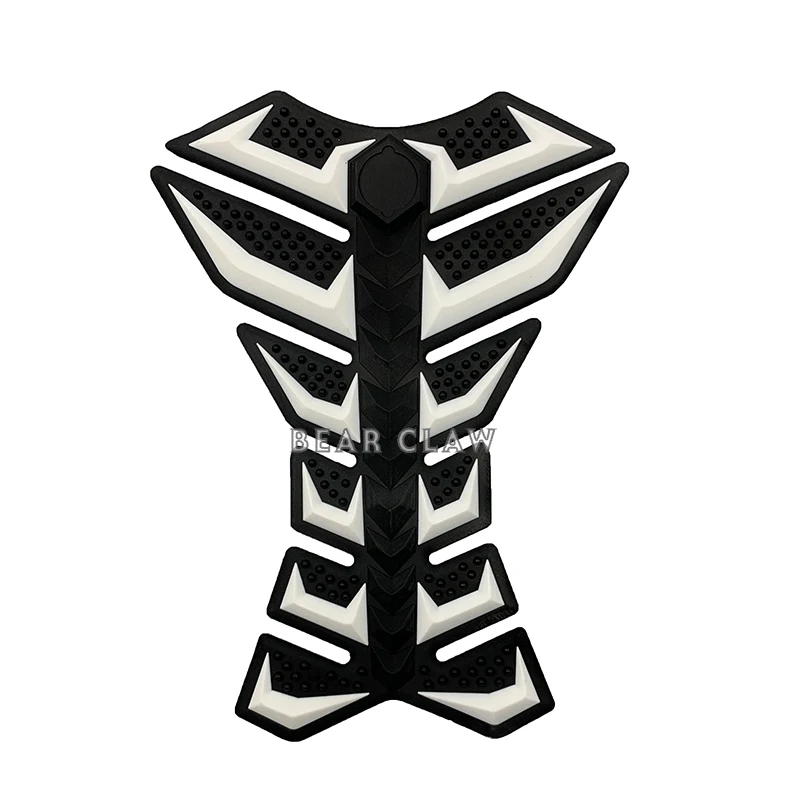 Универсальный Fishbone 3D мотоцикл газ масло защитная накладка на топливный бак Наклейка для Kawasaki Yamaha Suzuki Honda Harley - Цвет: white One piece
