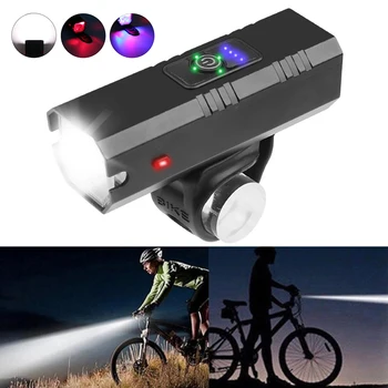 

Bicycle Ride 3 Mode Front Light USB Charging Rainproof Flashlight HeadLight LED Head Front Light Tail Lamp Bike Light