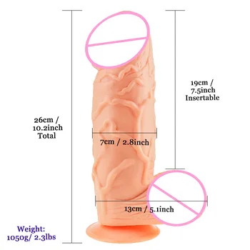 26*7CM Thick Giant Huge Anal Dildo Super Artificial Big Dick Large Realistic Soft Cock Penis Sex Toys for Female Masturbator 2