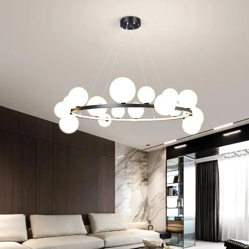 Modern Clear Glass Chandeliers Parlor Foyer Restaurant Hanglamp Bedroom Light Fixtures Silver Metal G9 110-240V Cord Adjustable led chandelier ceiling chandelier led pendant light