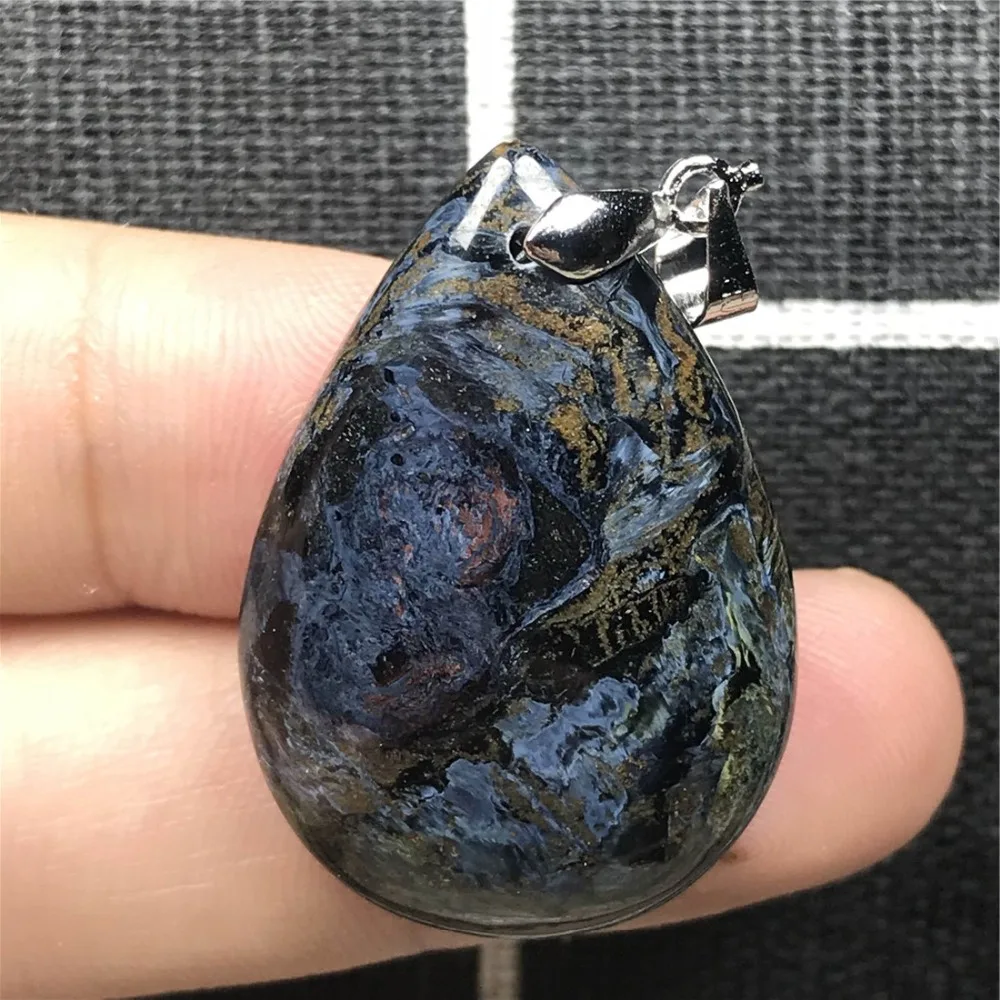 Namibia натуральный синий кулон Pietersite для женщин и мужчин кристалл 33x22x7 мм капли воды бусины фейерверк эффект камень ювелирные изделия AAAAA