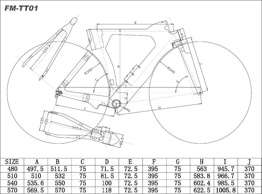OEM Carbon triathlon bikes TT frame Carbon Time Trial Frame for TT bike