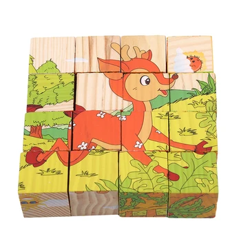 

Children 3D Puzzle Toys Six-sided Painting Construction Fruit Vegetable Farm Animal Jigsaw Toys Early Educational Baby Toy Gifts