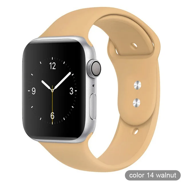 14 walnut Спортивный ремешок ProBefit weiche Silikon для Apple, Uhr, 4, 3, 2, 1, 38 мм, 42 мм, Gummi, нарукавная повязка, für Iwatch, серия 4, 40 мм, 44 мм - Цвет ремешка: 14 walnut