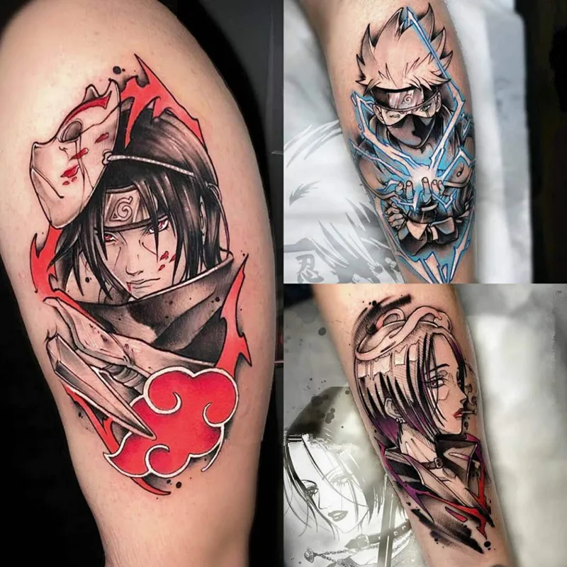 Naruto Sharingan Tattoo Stickers Anime Uchiha Itachi Figures Waterproof  Temporary Tattoo Stickers Toys for Kids Christmas