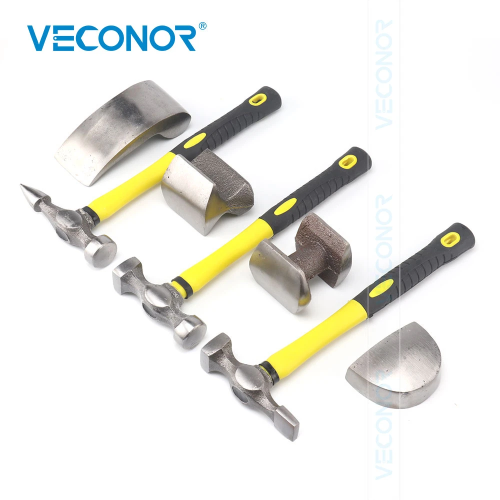 7pcs Auto Body Dent Repair Hammer Dolly Tool Kit Panel Beater Sheet