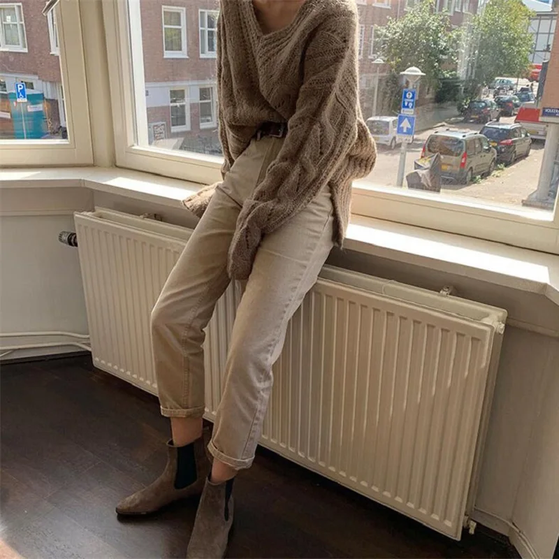 warm soft autumn winter women sweater v neck knitting tops korea style minimalist vintage sweater pullovers basic P650 warm soft autumn winter women sweater v neck knitting tops korea style minimalist vintage sweater pullovers basic P650