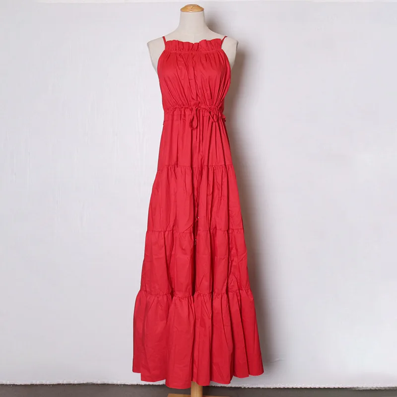 Skup TWOTWINSTYLE Ruffles sukienek kobiety kwadratowy kołnierzyk Spaghtti pasek wysokiej talii marszczona sukienka kobieta modna odzież 2019 fala