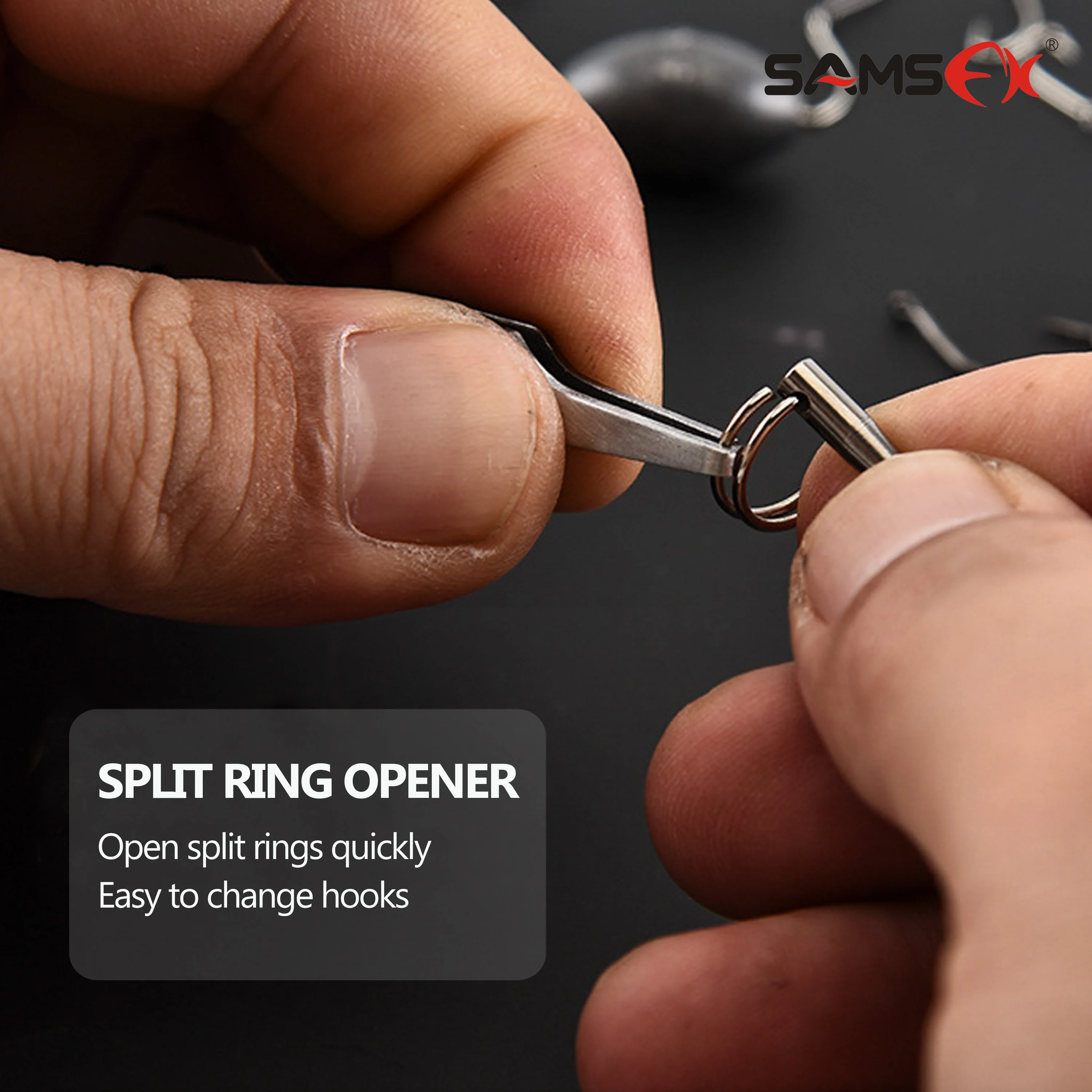 Fishing Quick Knot Tying Tool Hook Sharpener Split Rings Opener and Upper Bait Aid Gear Combo SAMSFX