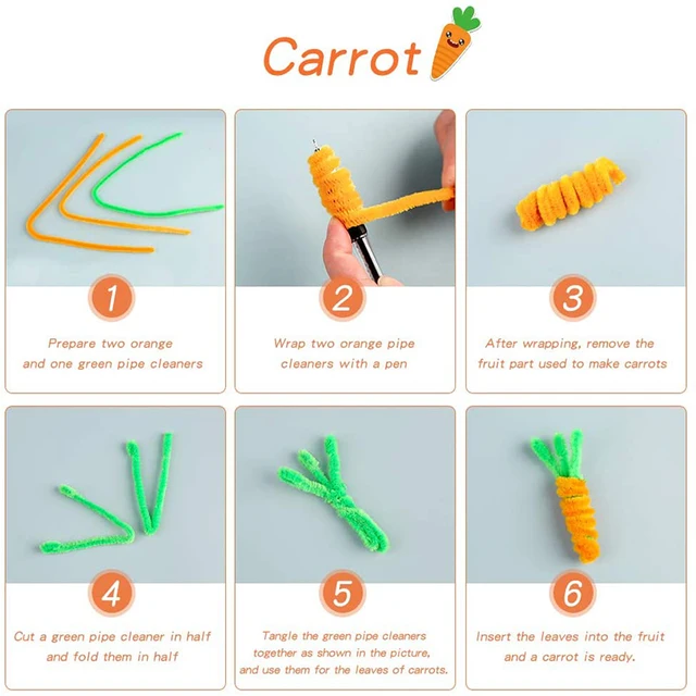 MIUSIE Pipe Cleaners Chenille Stem for Pipe Cleaners DIY Arts Crafts  Decorations Kids Plush Educational Toy Easy to Bend 100 PCS - AliExpress