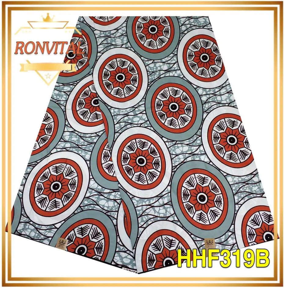Женское платье, сделай сам, ткань, воск RONVITAL, распродажа, Африканский воск, высокое качество, хлопок, материал с принтом, сделай сам, ткань, 6 ярдов/партия
