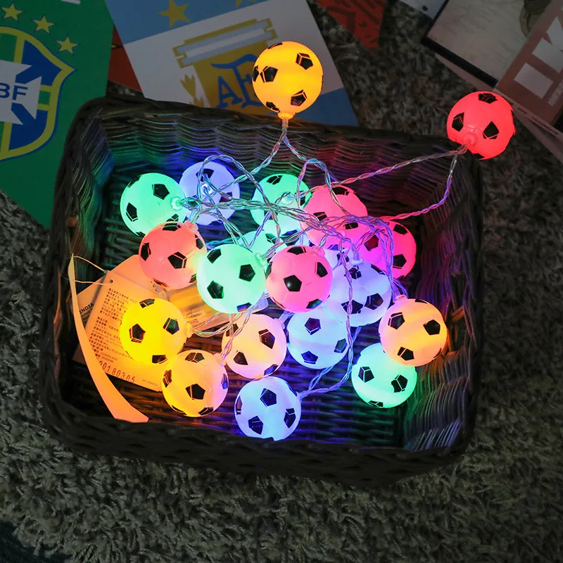 Многоцветный 10 светодиодов футбольные струнные огни DIY футбольные аксессуары атмосфера для бара украшение для клубной вечеринки Вентиляторы поставки Кубок мира - Цвет: Многоцветный
