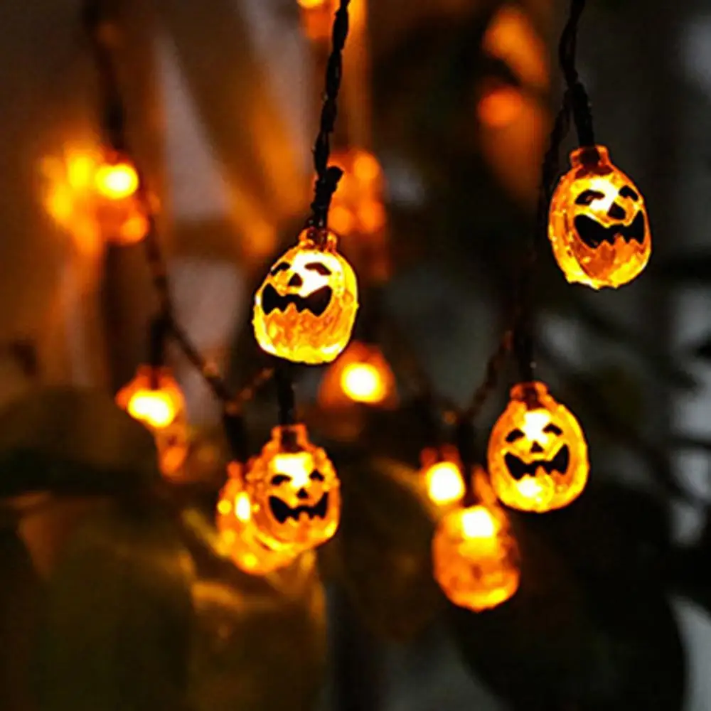 LED Хэллоуин Тыква струнные огни 3D фонарь Вечеринка домашний декор &quotсделай