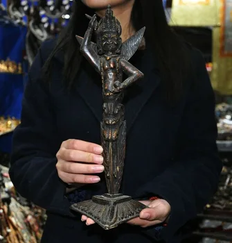 

wedding decoration Tibet Buddhism Old Cattle Bone Dragon Mahakala Buddha Dorje Vajra phurpa Dagger