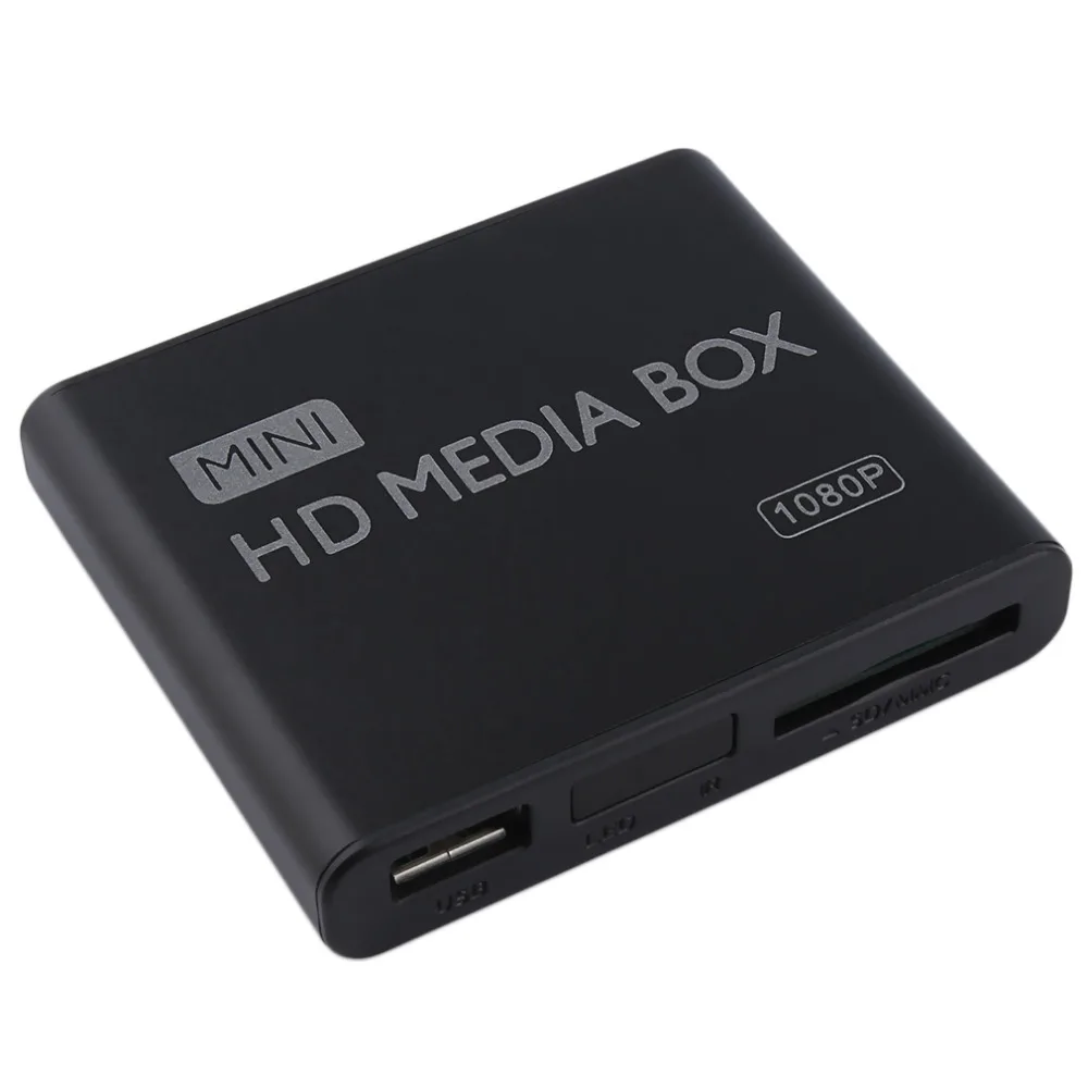 Мини-медиаплеер 1080P мини HDD медиаплеер tv box видео мультимедийный плеер Full HD с SD карт-ридер 100Mpbs AU EU US Plug