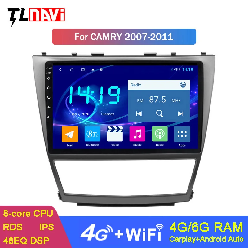 6G + 128G Android 10 автомобильный DVD GPS для Toyota Camry 2006-2012 навигационная система стерео