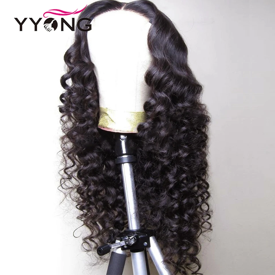 

YYong 1x6 T Part Loose Deep HD Transparent Lace Front Human Hair Wigs Remy Brazilian Human Hair Wig PrePlucked HD Lace Wig 120%