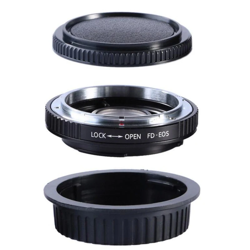 FD - EF Mount Adapter Ring for Canon FD Mount Lens and EOS EF EF-S Mount Camera Optical Correction Glass Aperture Control Ring