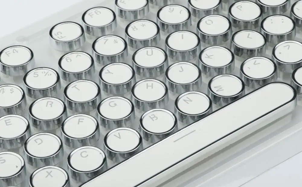 Round White Стимпанк пишущая машинка ключ крышка s для Cherry MX Outemu механическая клавиатура двойная съемка 104 клавиши Металл ощущение PBT ключ крышка - Цвет: Round White