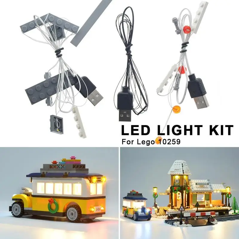 

DIY Universal LED Lighting Brick Kit For Lego 10259 Creative Lighting Winter Train Station Children Toy Accessories Light Kit