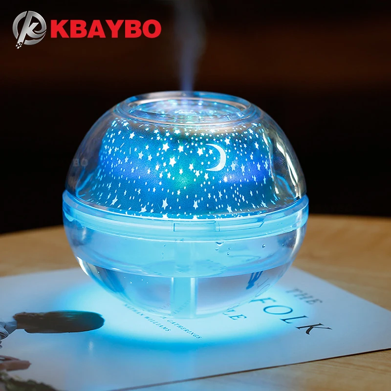 Skup USB Crystal night projektor lampowy 500ml nawilżacz powietrza pulpit rozpylacz zapachów ultrasoniczny dyfuzor LED lampka nocna dla domu
