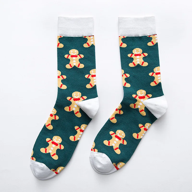 1 пара, носки для женщин и мужчин, забавные носки с рисунками из мультфильмов, милые стильные модные хлопковые носки со снеговиком, рождественские носки-Тапочки - Цвет: 16