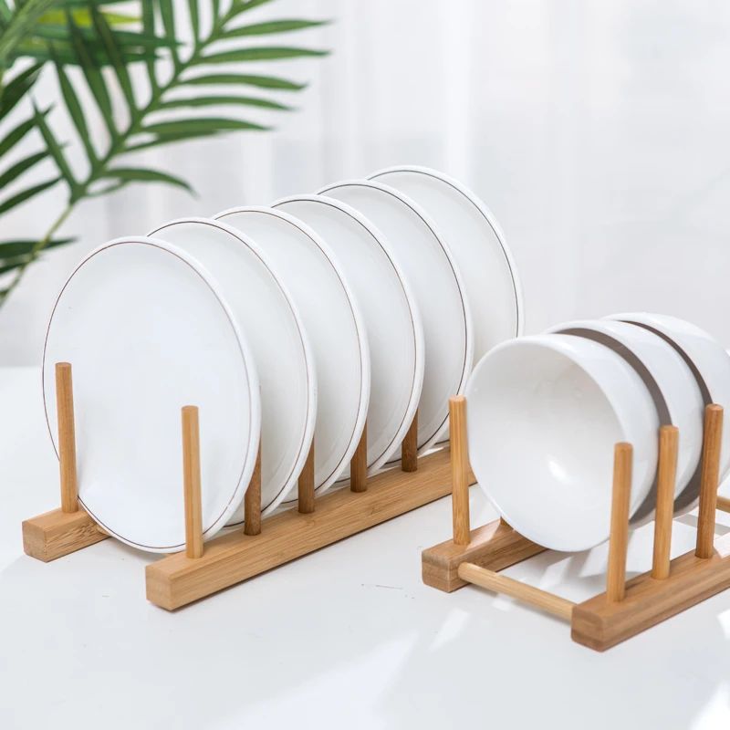 

Kitchen Accessories Bamboo Dish Drainer Convenience Hutch Cabinet Shelf Organizer Home Supplies for Order Utensils Organization